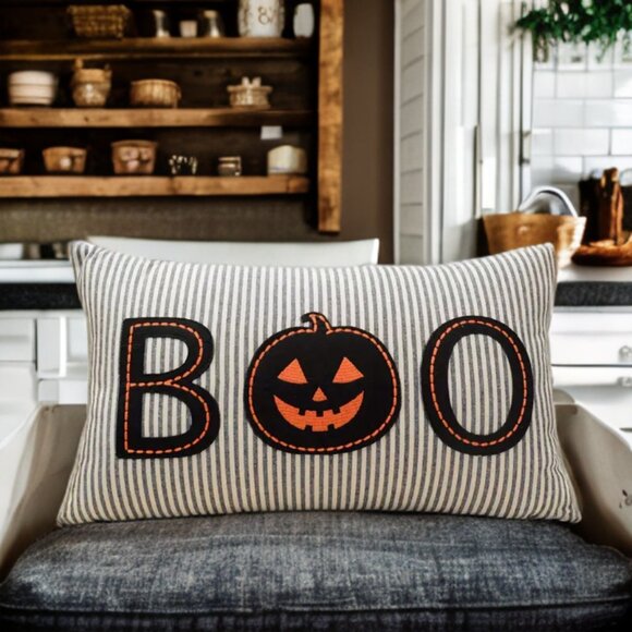 Halloween Pillow Cover Pumpkin Decor Spooky Throw Case Couch Sofa Accent 12x20 - Picture 2 of 12